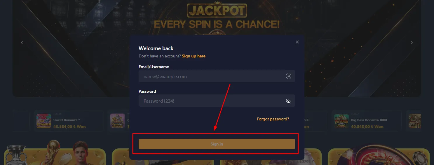 Passo 5: confirmar o login