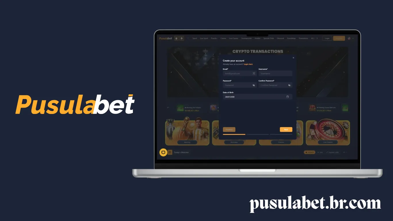 Como criar uma conta no Pusulabet